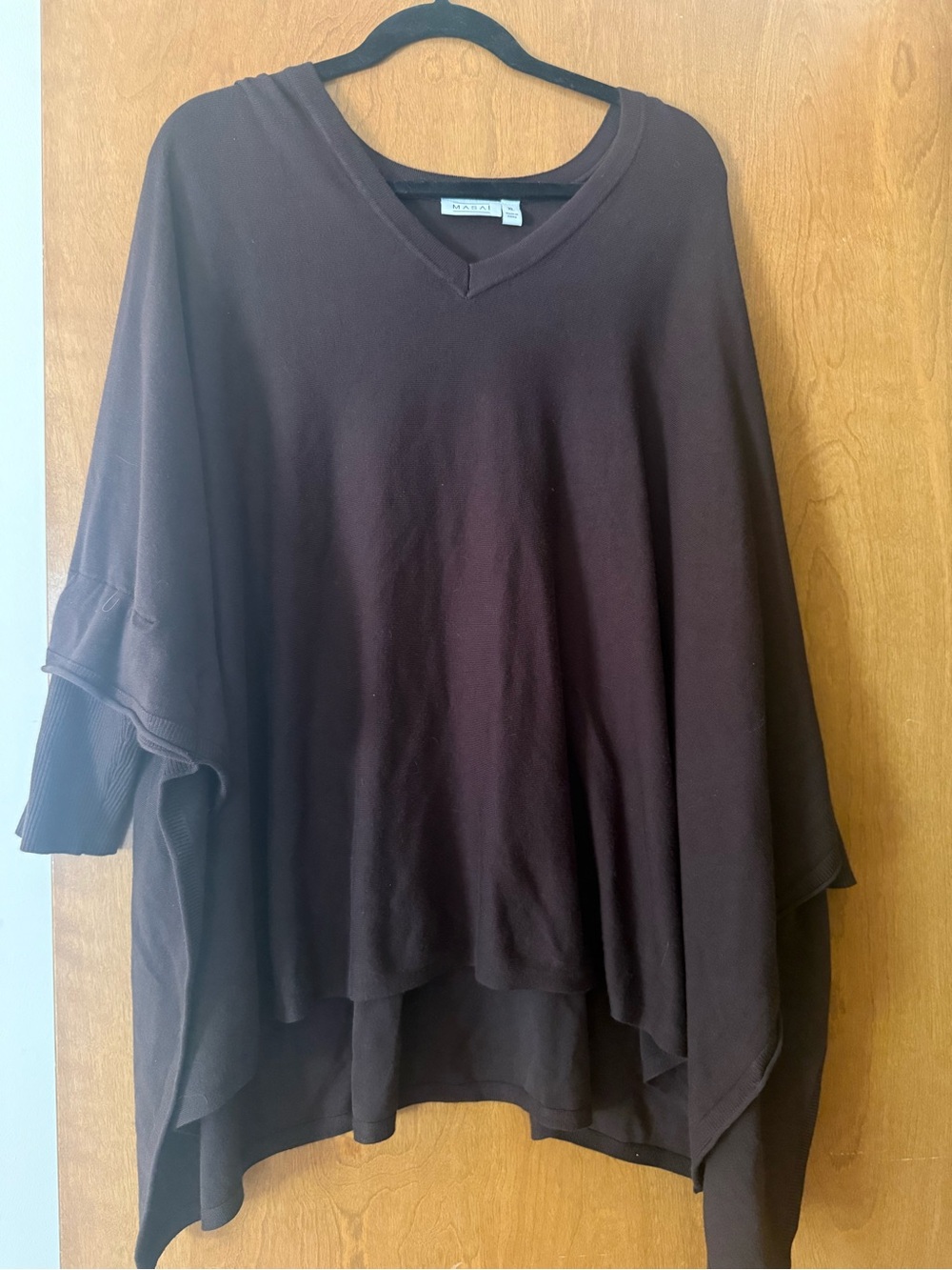 Masai Brown V-Neck Lightweight Poncho Top